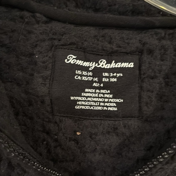 Size 4 kids Tommy Bahama Black Cozy Hoodie Sweatshirt - Picture 2 of 5